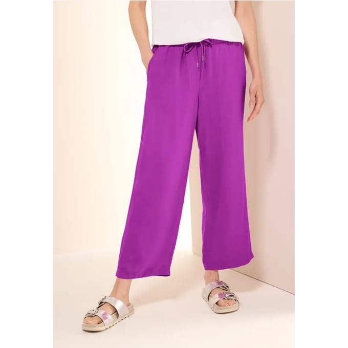Wide Legs 7/8 broek van linnenmix