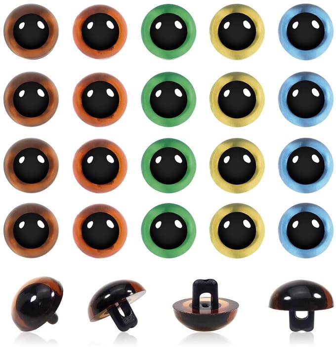 Dailygoods- Naaien Ogen 12mm - 20 Stuks - Kunststof - Gemengde Kleur