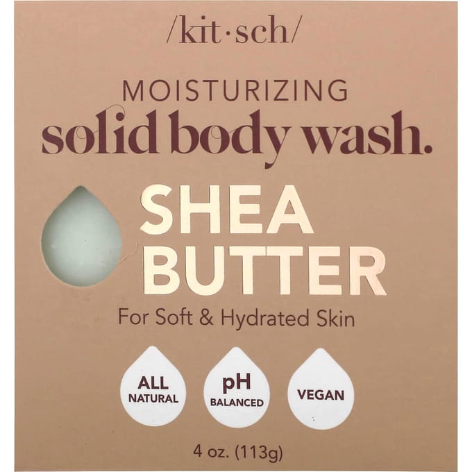 Kitsch, Vaste Lichaamszeepreep met Sheaboter, Amandel & Shea, 4 oz (113 gr) white