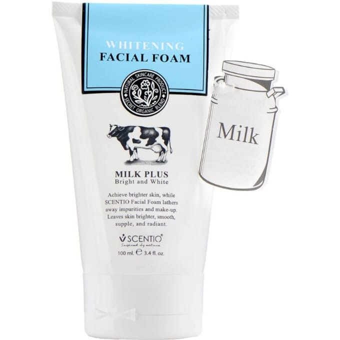 Beauty Buffet SCENTIO Milk Plus Q10 Bright and White Whitening Facial Foam 100 ml - Thai 100 ml. wit