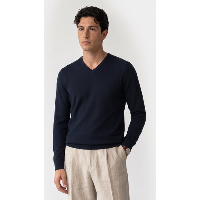 Brooks Brothers V-neck Organic Cotton Navy Größe: S | Pullover Outlet | Herren | Blau