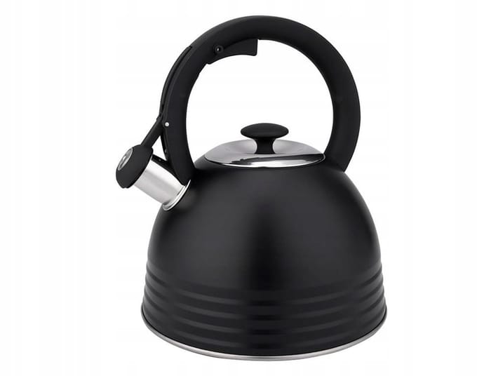 Florina Terrano RVS Waterkoker 2,5L met Fluitje - Zwart