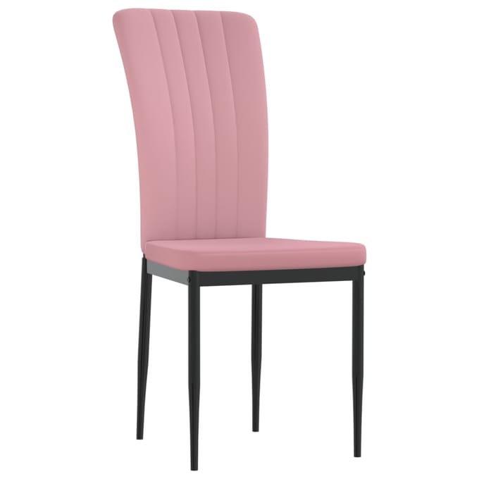 vidaXL - Eetkamerstoelen - 4 - st - fluweel - roze