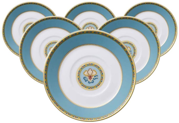 Espressountertassen Samarkand Aquamarin ø 12,6 cm Set van 6