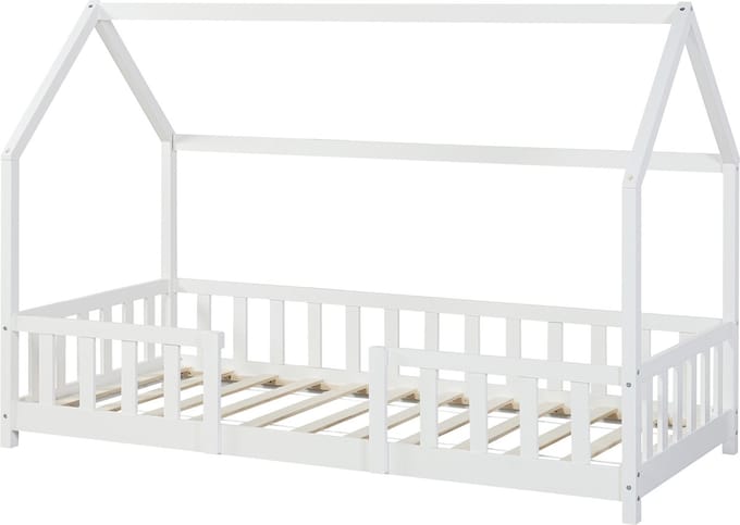 Kinderbed Sisimiut met uitvalbeveiliging 90x200 cm wit