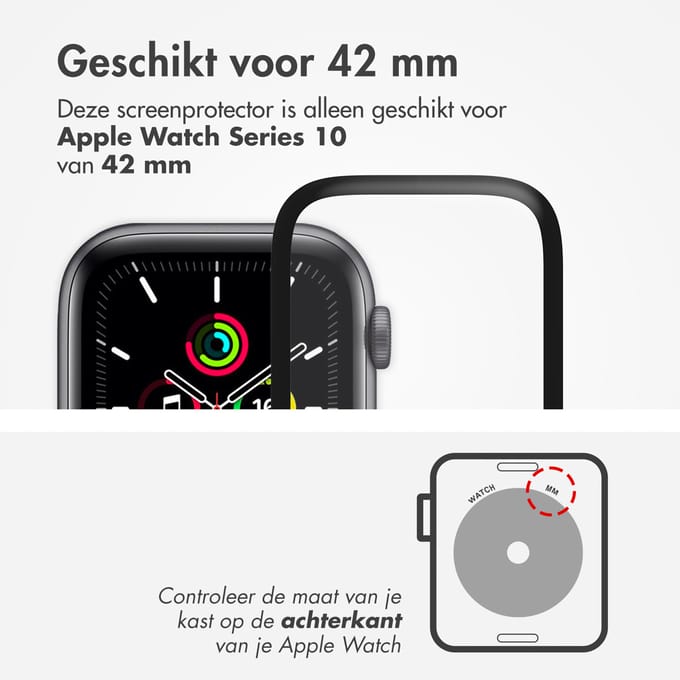 Accezz 2x Screenprotector met applicator voor de Apple Watch Series 10 / 11 / 12 - 42 mm