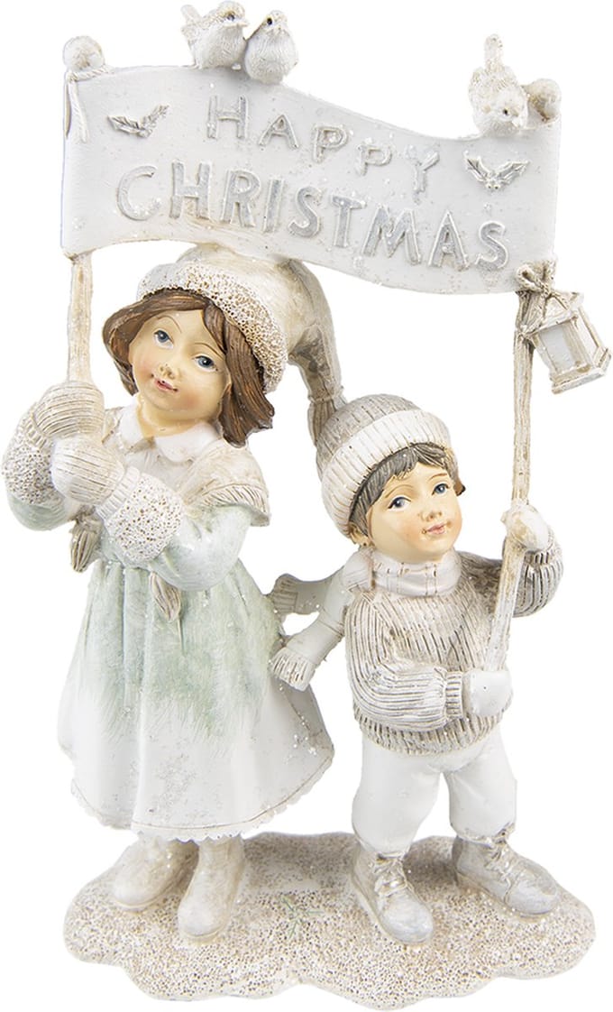 Clayre & Eef Beeld Kinderen 23 cm Beige Polyresin