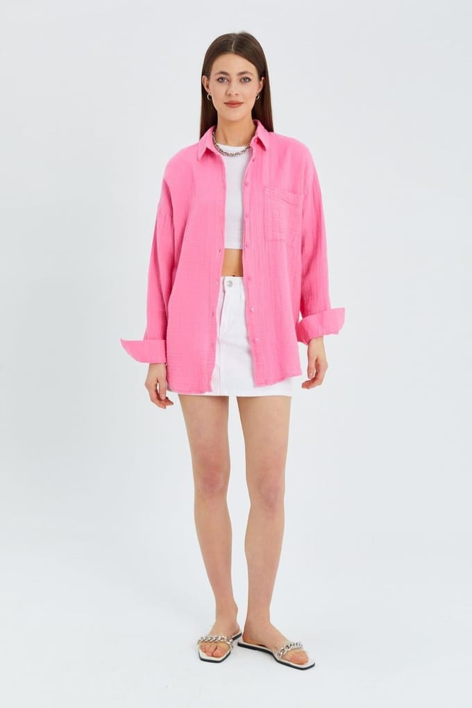 Oversized Shirt met Pocketdetail