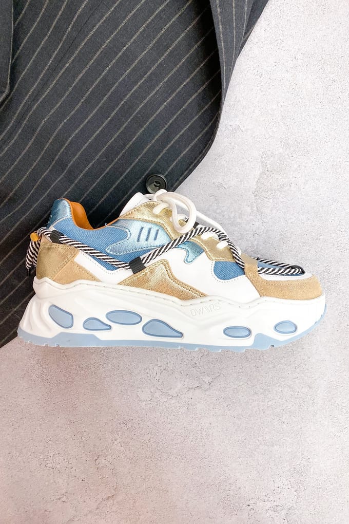 DWRS label Saturnus Denim Sneaker Champagne / Jeans Maat: 37 | Sneakers Outlet | Dames