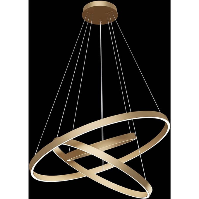 Maytoni Rim LED hanglamp, 840, 3 ringen, messing