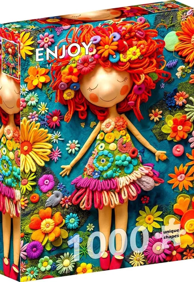 Enjoy Puzzle legpuzzel Yarned Joy 1000 stukjes retro karton.