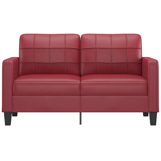 vidaXL - Tweezitsbank - 140 - cm - kunstleer - wijnrood