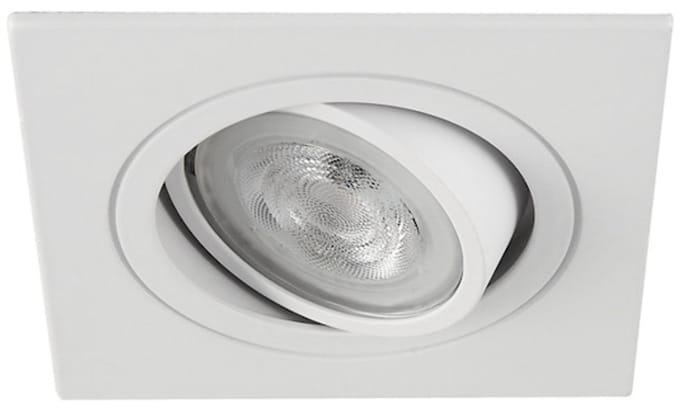 LED inbouwspot Edwin -Vierkant Wit -Warm Wit -Dimbaar -3W -Philips LED