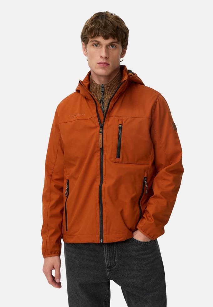 camel active Softshell jack met afneembare capuchon - Maat menswear-52 - Kaneel