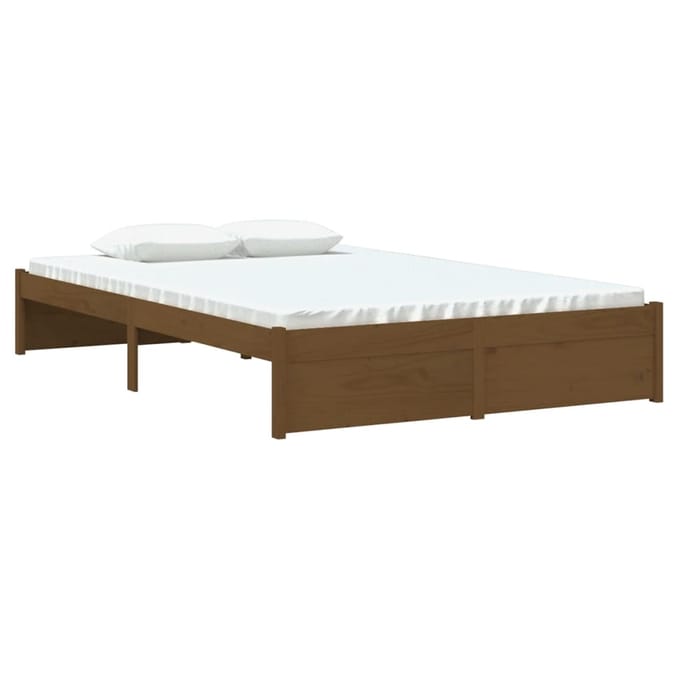 vidaXL - Bedframe - massief - hout - honingbruin - 120x190 - cm