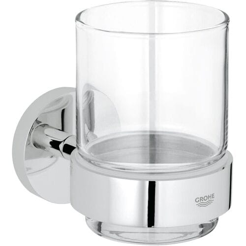 Grohe Essentials Crystal glass with holder, chrome