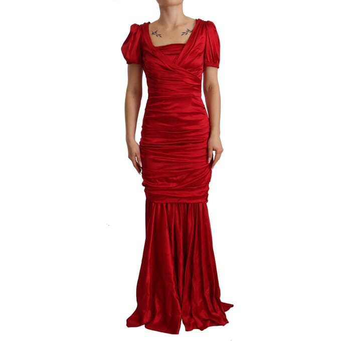 Dolce & Gabbana Dames Rode Zijde Zeemeerminnenjurk