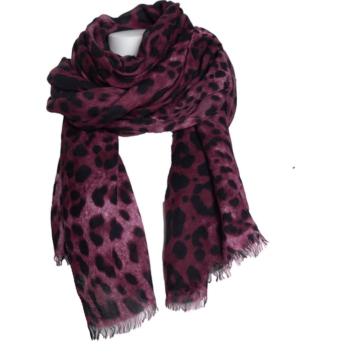 Dolce & Gabbana, sjaal met luipaardprint in paars