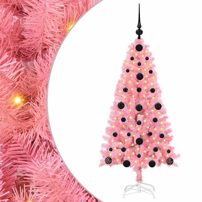 vidaXL - Kerstboom - Roze - 120 - cm - PVC