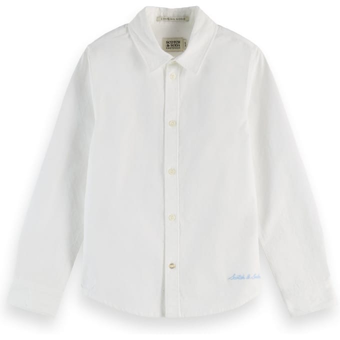 Scotch & Soda Boy Classic Dressed Shirt Star White Maat: 8 | Overhemden Outlet | kids | Wit
