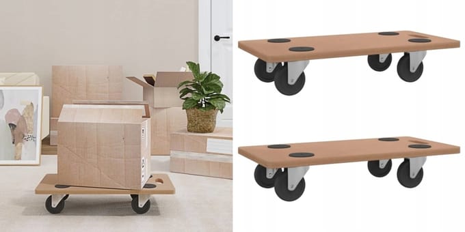 2x Platformwagen Houtvezel - Max 250kg - Verrijdbaar