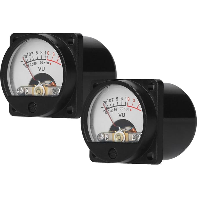 VU Meter 2 stuks Paneel VU Meters Warme Achtergrondverlichting Analoge DB Geluidsniveau Indicator Opname & Audio 2 Pcs