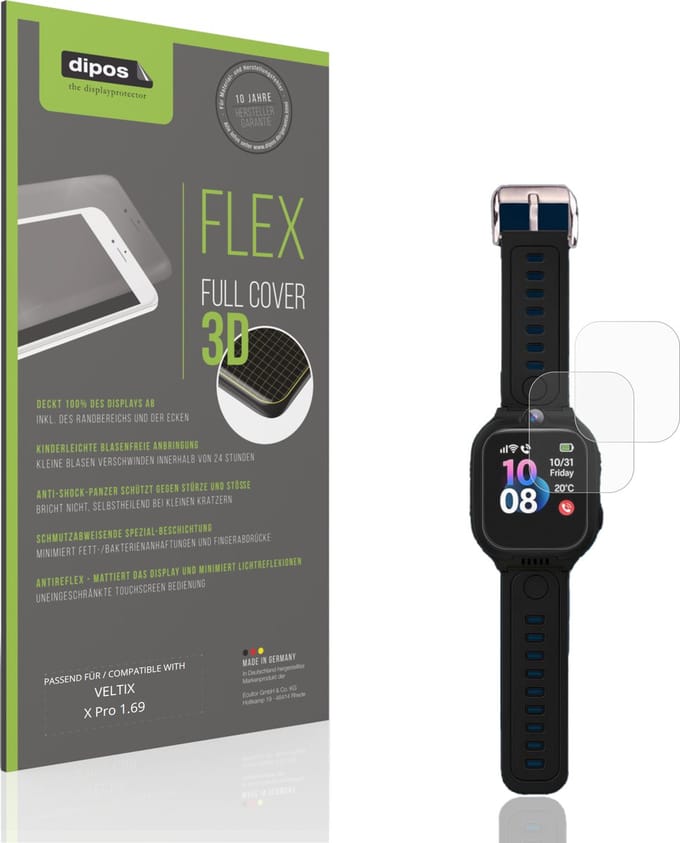 dipos FLEX – 2x Matte Screenprotector geschikt voor VELTIX X Pro 1.69 | Volledige Schermbescherming | Case-Friendly
