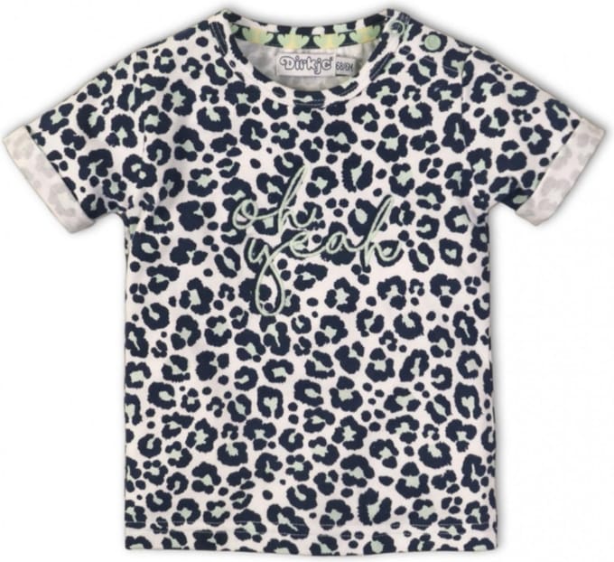 Dirkje baby t-shirt tijgerprint blauw  maat 62