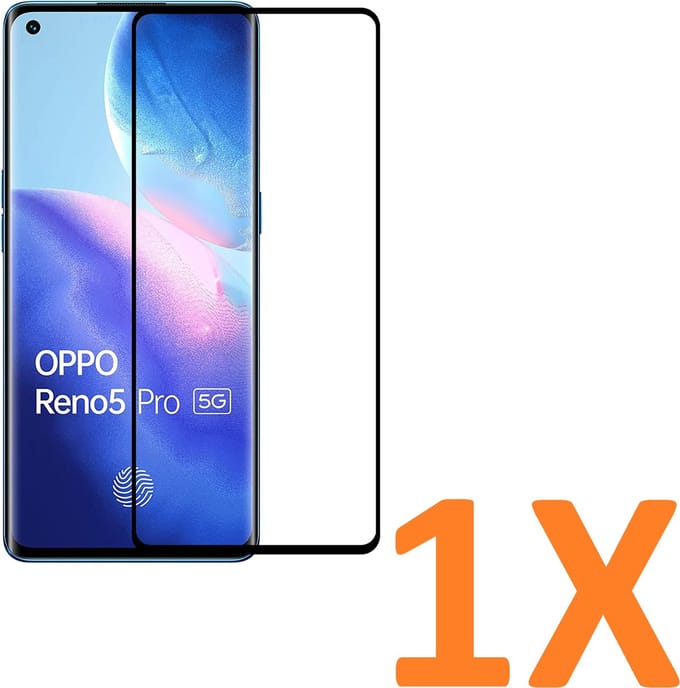 Volledige dekking Screenprotector Glas - Tempered Glass Screen Protector Geschikt voor: Oppo Reno 5 pro -  - 1x