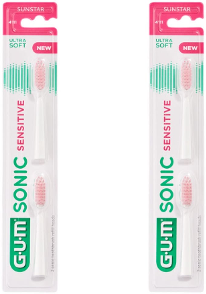 2x GUM Sonic Sensitive Opzetborstels - 2 stuks - Voordeelverpakking