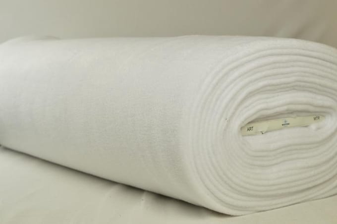 Stof Fleece stof - Wit - 10 meter - 150cm breed - 270 g/m²