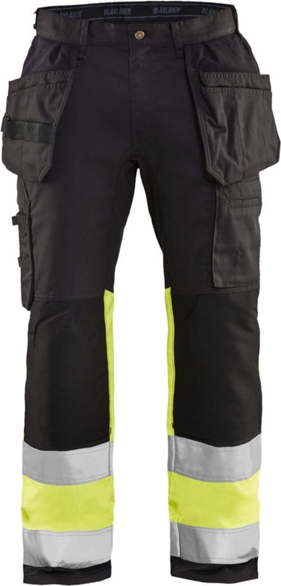 Blaklader High Vis werkbroek met stretch 1558-1811 - Zwart/High Vis Geel - D128