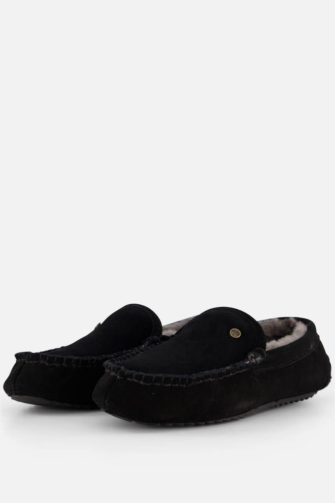 Warmbat Warmbat Pantoffels zwart Suede