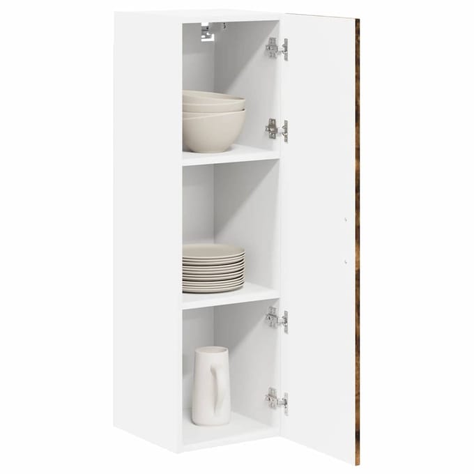 vidaXL - Wandkast - LUCCA - Gerookt - eiken - 30 - x - 31 - x - 100 - cm - Bewerkt - hout