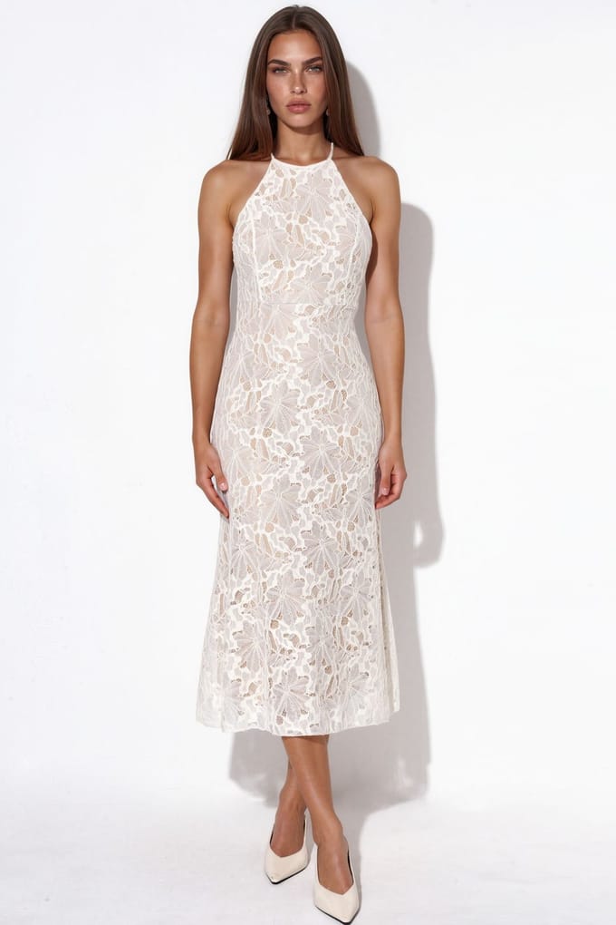 Halterneklace Midi-jurk