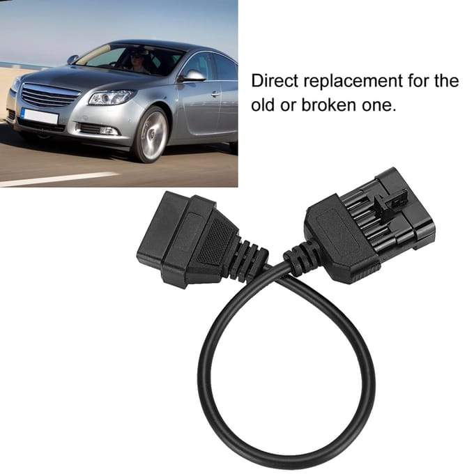 10-pins naar 16-pins OBD2 Diagnostische Kabel Adapter Connector Past voor Opel black