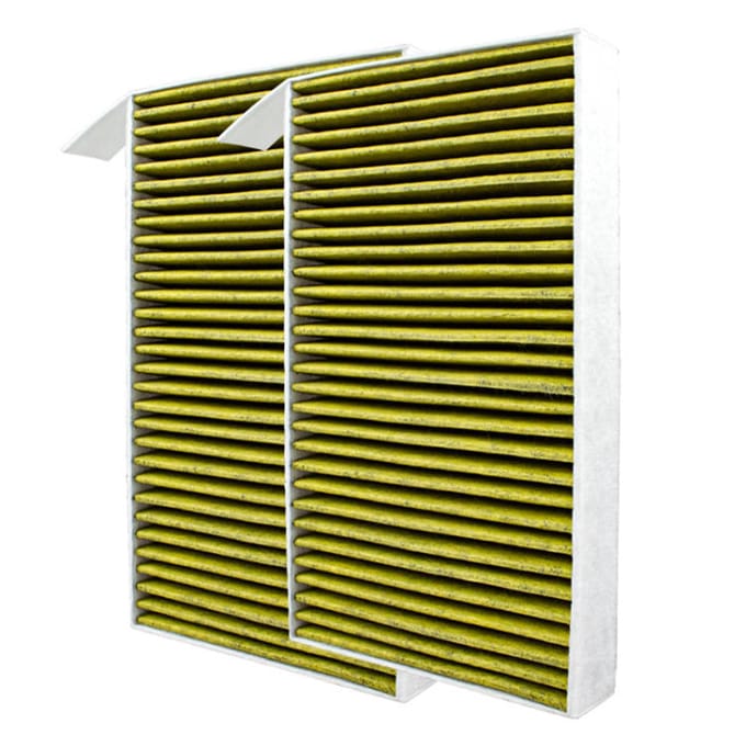 Auto Luchtfilter Airconditioning Cabinefilter met Actieve Kool Vervanging voor Tesla Model 3, 2 geel