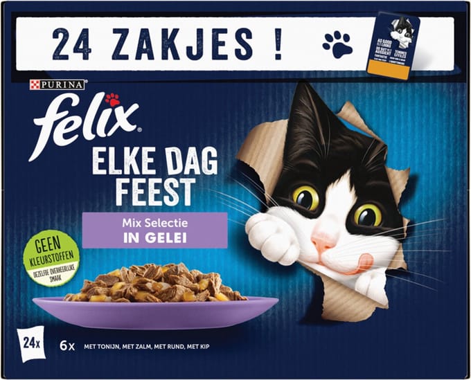 Felix Elke Dag Feest Mix Selectie in Gelei 24 x 85 gr