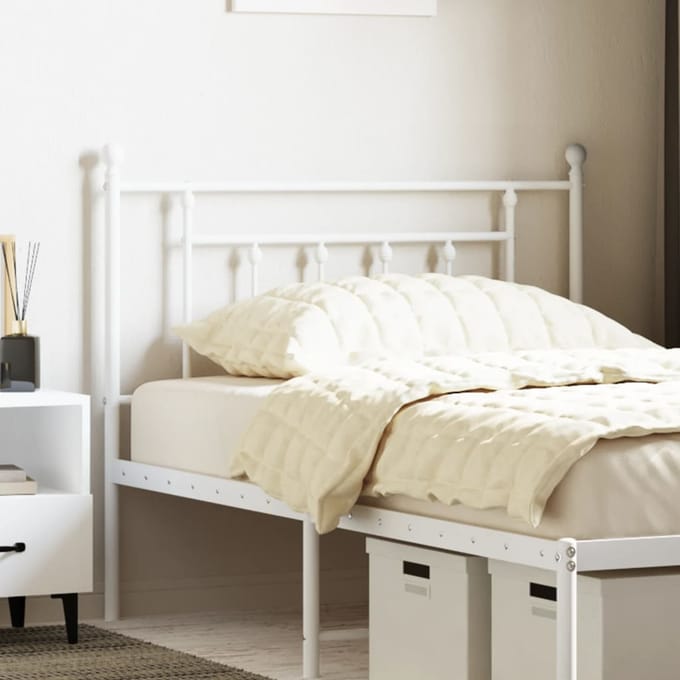 vidaXL - Vervangend - hoofdbord - 107 - cm - metaal - wit