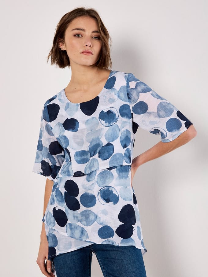 Oversized tuniek met verfvlekken