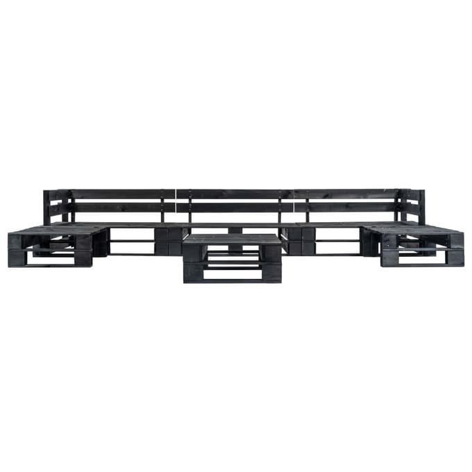 vidaXL - 6-delige - Loungeset - pallet - hout - zwart