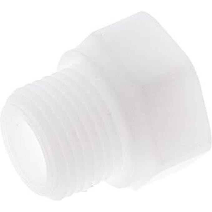 Verloopring G1/4'' Binnendraad X G1/2'' Buitendraad Polypropyleen (PP) 10bar FDA 27mm Hex