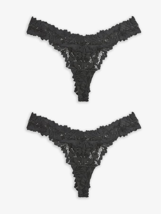 Next - Dames - Set van 2 kanten ultiem comfort strings - Zwart
