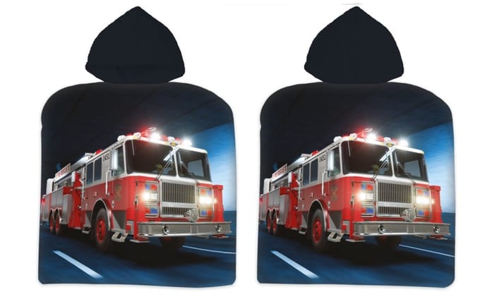 Brandweerauto Poncho - 50 x 100 cm - Katoen