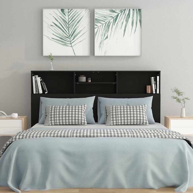 vidaXL - Hoofdbordkast - 160x19x103,5 - cm - zwart