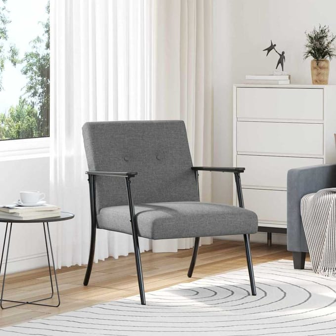 vidaXL - Fauteuil - Donkergrijs - Stof