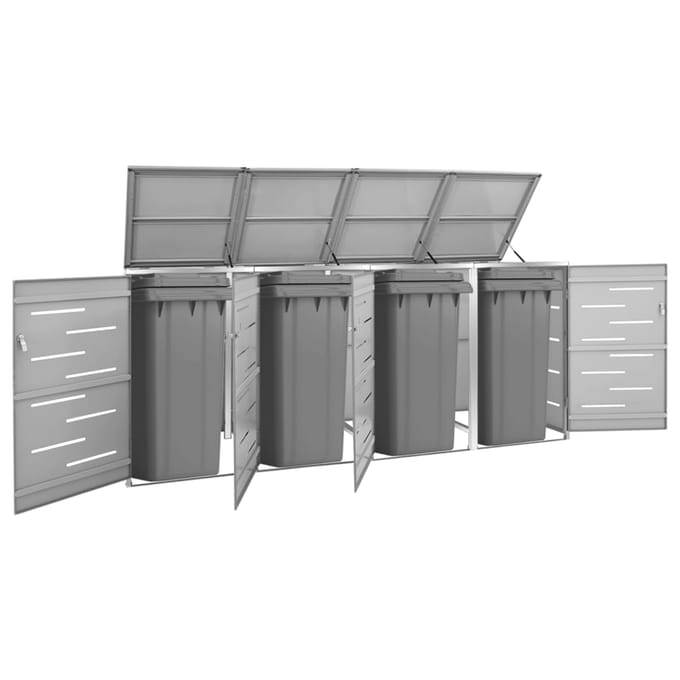 vidaXL - Containerberging - vierdubbel - 276,5x77,5x115 - cm - roestvrij - staal