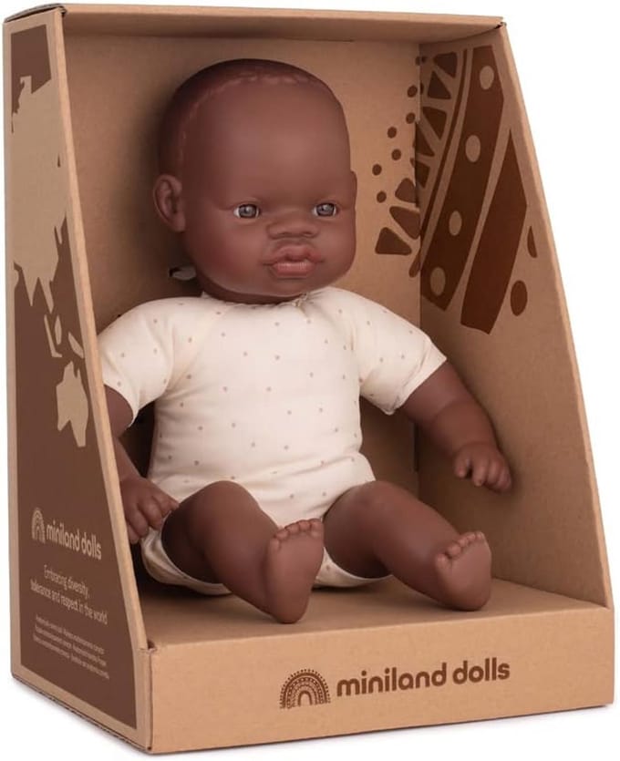 Afslankbare Afrikaanse Pop met Zacht Lichaam - 32 cm Sensorisch Speelgoed
