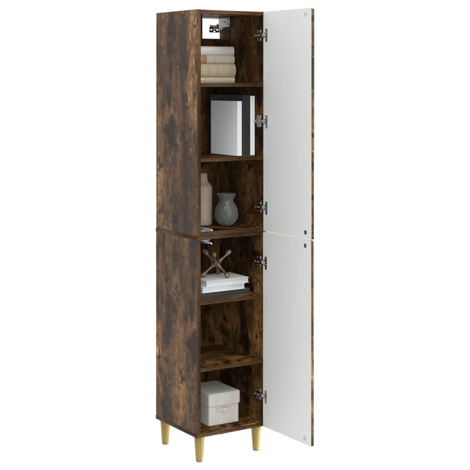 vidaXL - Kast - Set - 2 - st - Gerookt - eiken - Bewerkt - hout