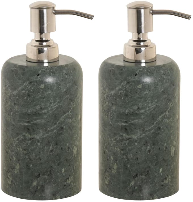 Atmosphera Zeeppompje/dispenser - 2x - groen - marmer look - 8 x 18 cm - stijlvol / sjiek